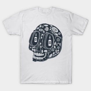 Skull Head Halloween Doodle T-Shirt